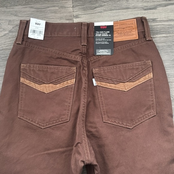 Levi’s | 70'S Movin’ on high rise flare jeans in brown size 27W32L - Picture 13 of 16
